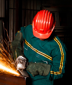 Welder doing custom steel fabrication